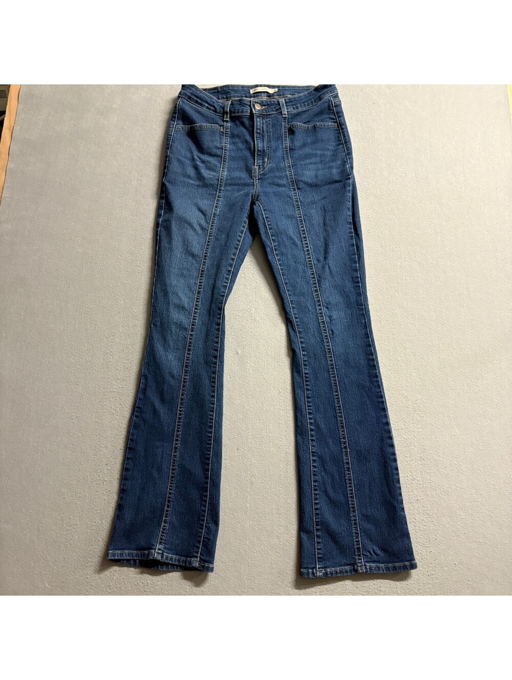 Levi's 725 High Rise Bootcut Jeans Womens 30x32 Blue Denim Front Seam Stretch